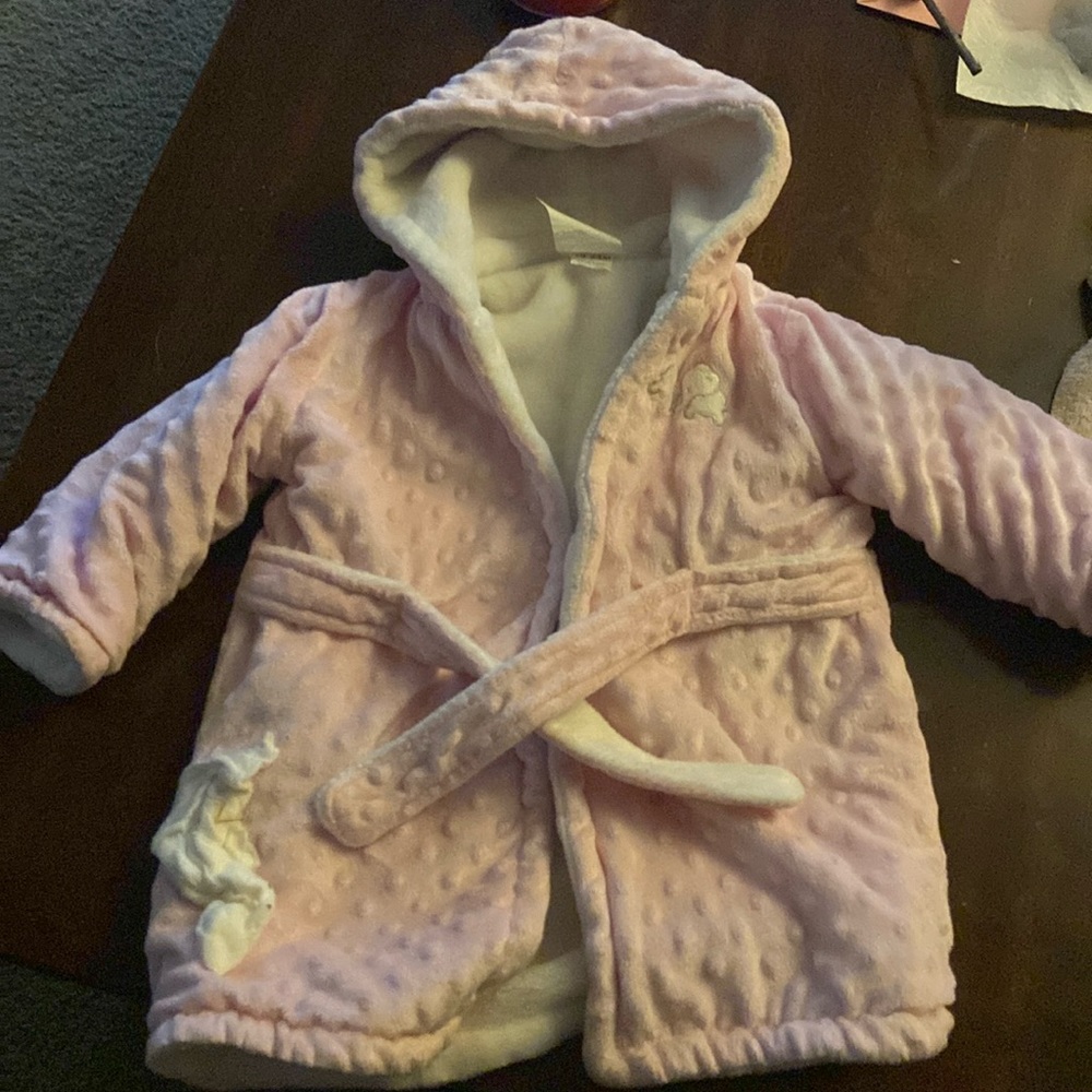 Pink Extra Soft Hooded Plush Robe 18-20 Months